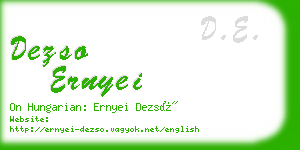 dezso ernyei business card